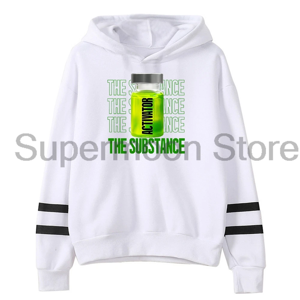 The Substance 2024 Horror Movie Hoodie Pocketless Parallel Bars Sleeve Streetwear Women Men Hooded Sweatshirts