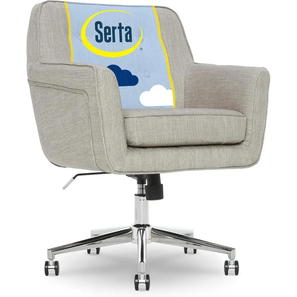 Ashland Home Oice Desk Chair with Button Tuted -Back, Memory oam Cushion and Padded Arms, Century ern Vanity Armchair with Wheel