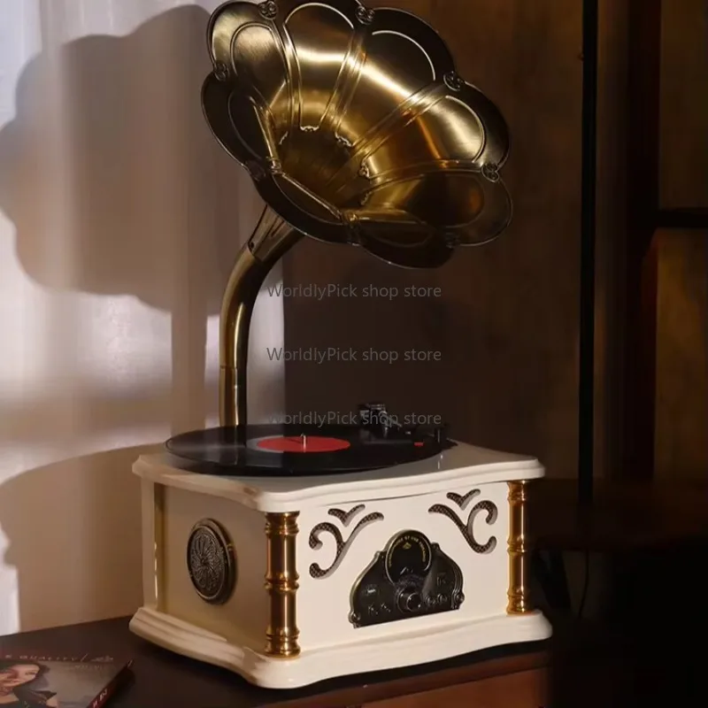 Retro Turntable Player with Carved Hollow Technology for Bluetooth USB Functions for Vinyl Record Players Audio & Video