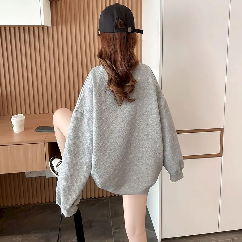 Rabbit Design Pullovers Women Casual Loose Thin Tops Spring Autumn Trend Pocket Pullover Fashion Cute Sweatshirts Y2k Clothes