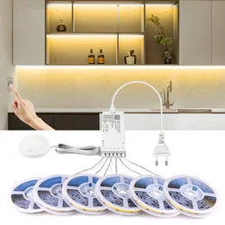 220V 110V COB LED Strip Dimmable Touch Dimmer Hand Scan Switch LED Under Cabinet Sensor Light 320Leds/M Wardrobe Kitchen Decor