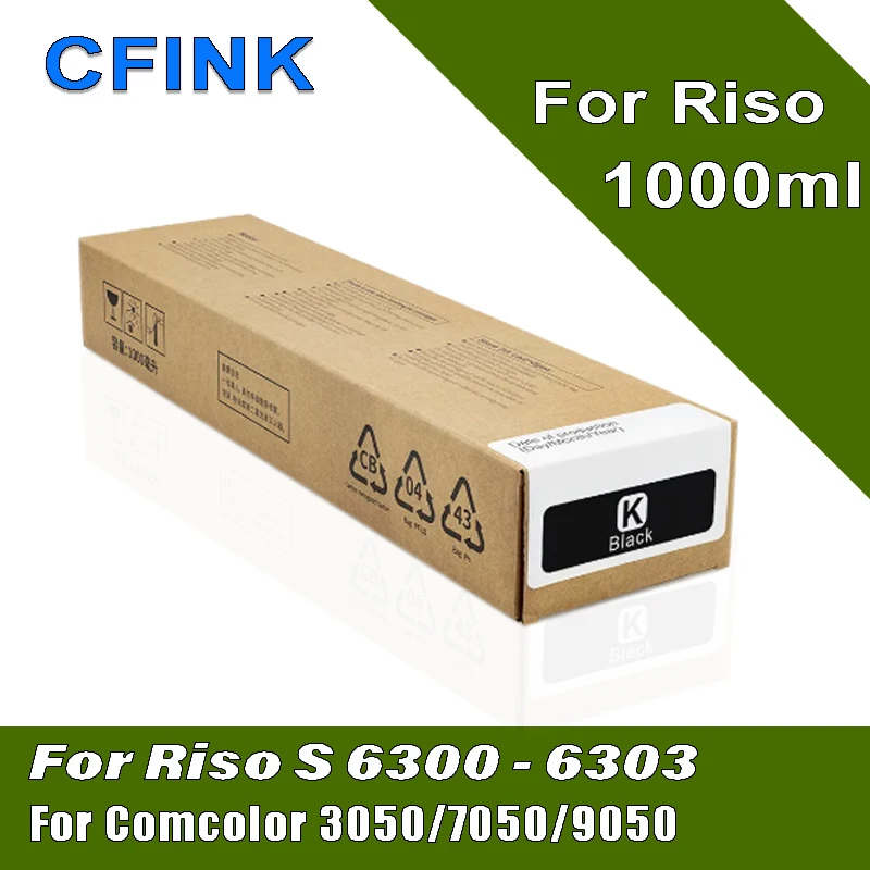 CFINK Compatible Ink Cartridge with Pigment Ink for Riso Comcolor 3050 7050 9050 for Riso S-6300 S-6301 S-6302 S-6303 with Chip