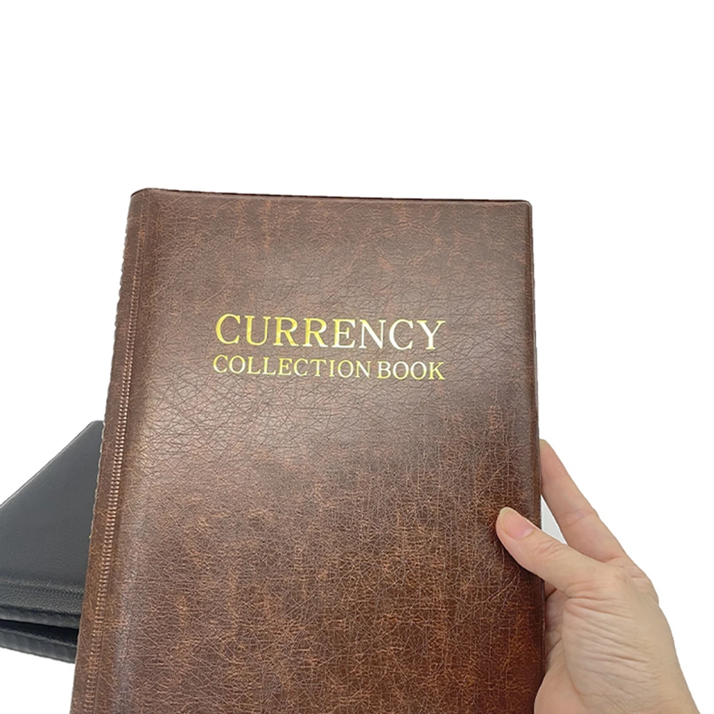Loose Leaf Sheet Banknote World Currency Collection Album Leather Waterproof Album Collection Pockets Banknote Protective