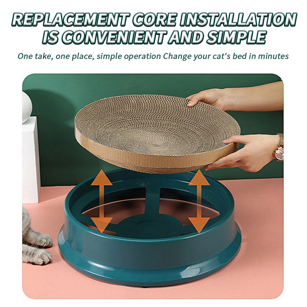 Round Cat Scratcher Pads Replacement Anti-Scratch Corrugated Cardboard Honeycomb Mesh Design Pet Supplies Cat Scratcher Bed