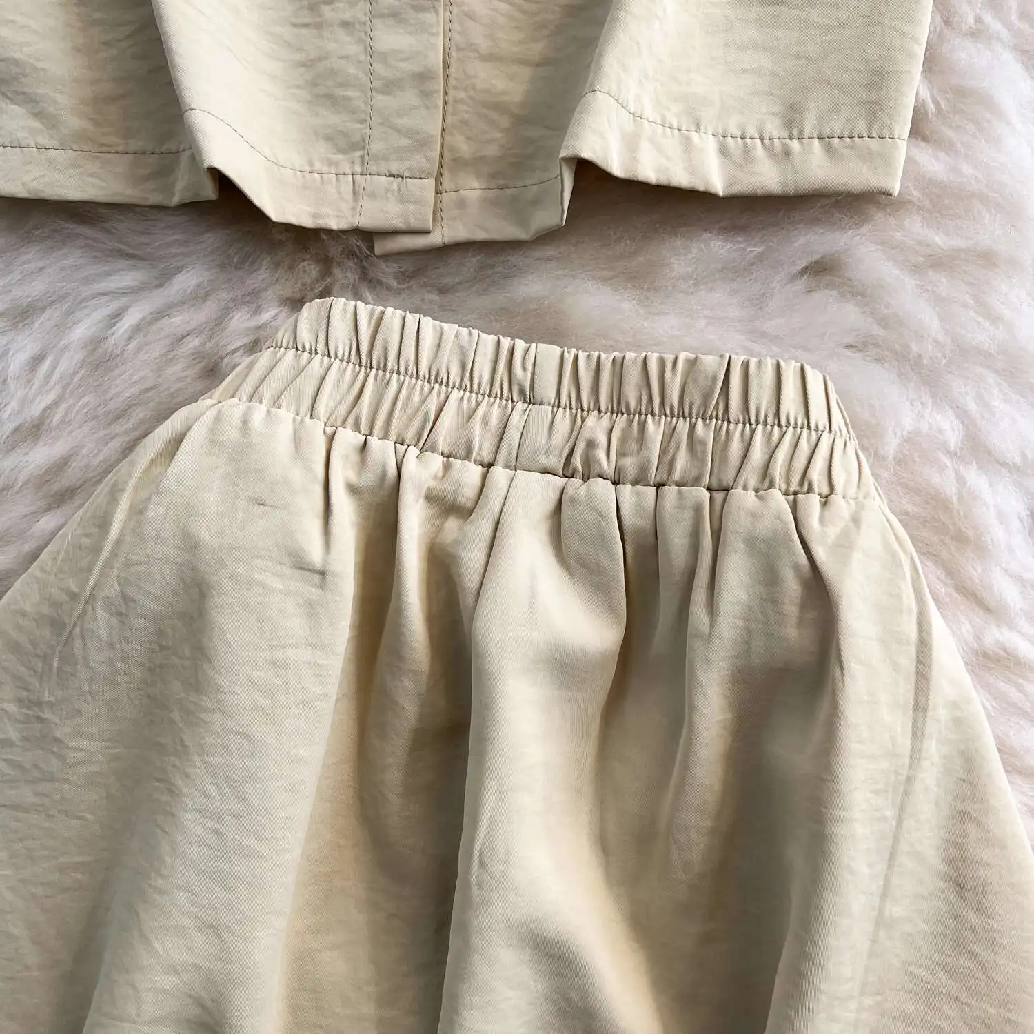 Set Gaun 2 Potong Midi Kasual Manis Elegan Atasan Crop Liburan Pantai Musim Panas Wanita Pakaian Rok Panjang Pinggang Elastis