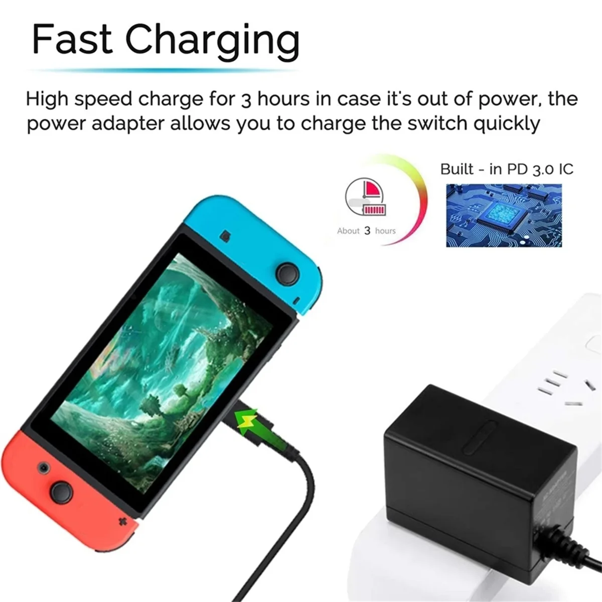 24W for Nintendo Switch Power Adapter and Switch Lite Plug Fast Charger AC Adapter Mobile Phone Charger US Plug