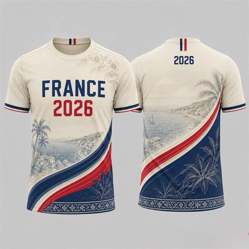 Men's Breathable Polo Shirt, French Team 2026 Unique Printed Fan Shirt