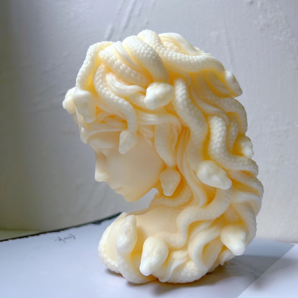 

Realistic Medusa Bust Silicone Mold Snake Head Woman Candles Mould Greek Sculpture Body Face Terror Figure