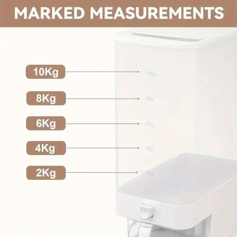 حاوية واحدة لحبوب الأرز، حاوية تخزين الحبوب ذات سعة كبيرة، دلو أرز منزلي قابل لإعادة الاستخدام مع الآفات والمو