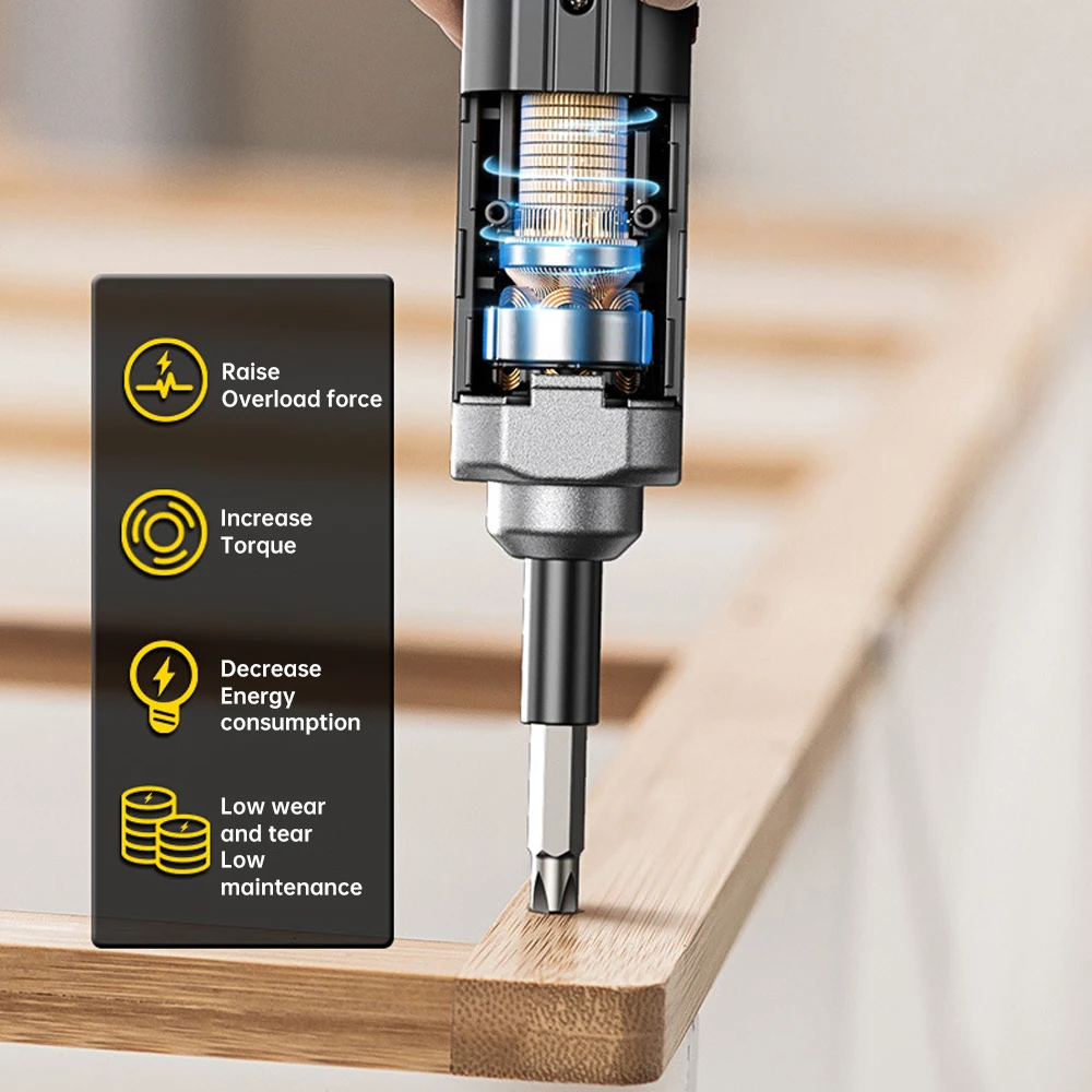 Mini Electric Drill Kit USB Rechargeable Cordless Power Drill Kit with 2 Bit Portable Disassembly Screwdriver Torque Repair Tool