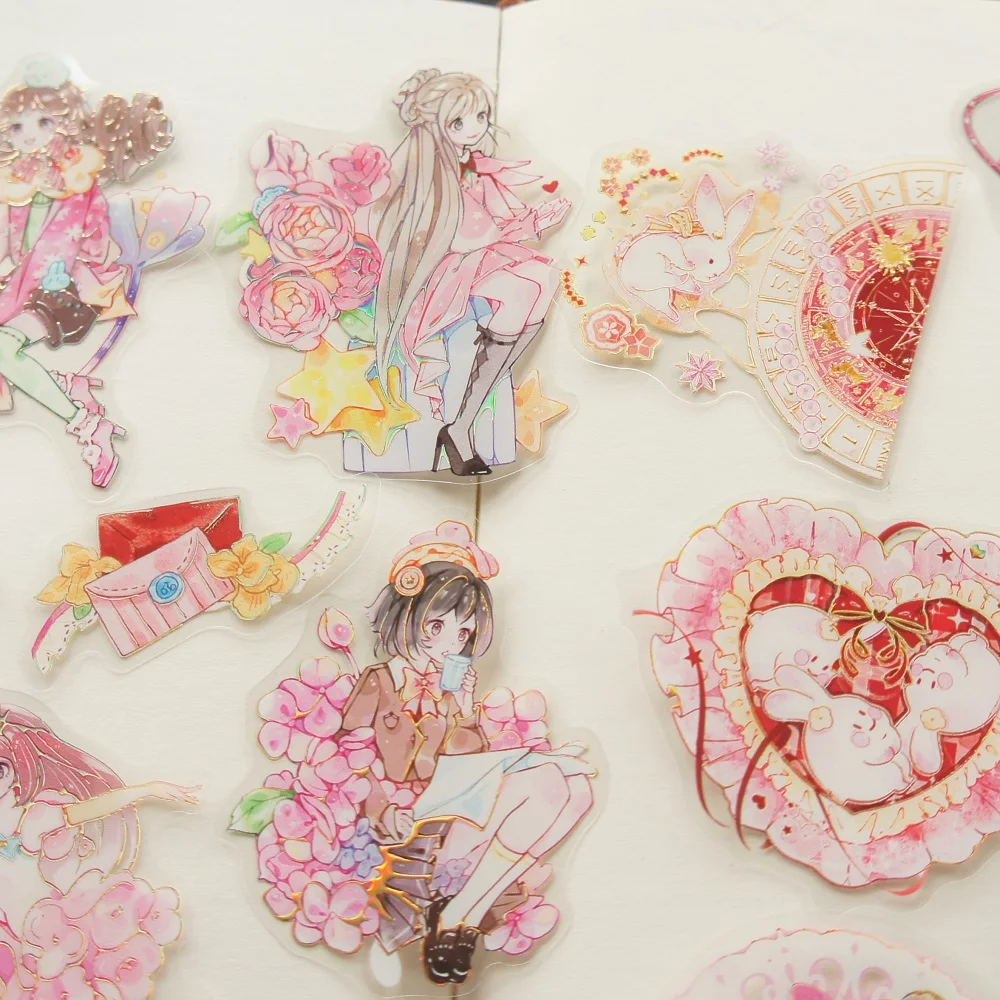 

28pcs Pink Girl Dancing with Rabbit Design Sticker Scrapbooking DIY Gift Packing Label Decoration