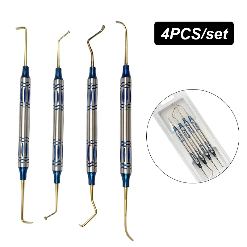 

4Pcs Kit Dental Elevation Implant Separador Periosteal Plantas Ferramentas Elevação Externa