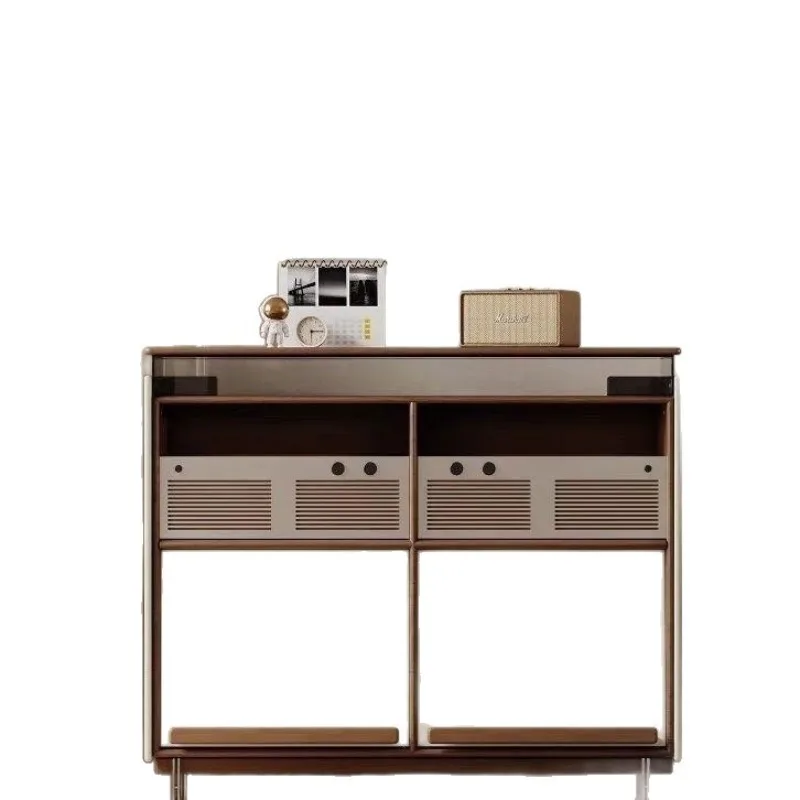 

French solid wood, medieval retro haute couture dining side living room wall locker white