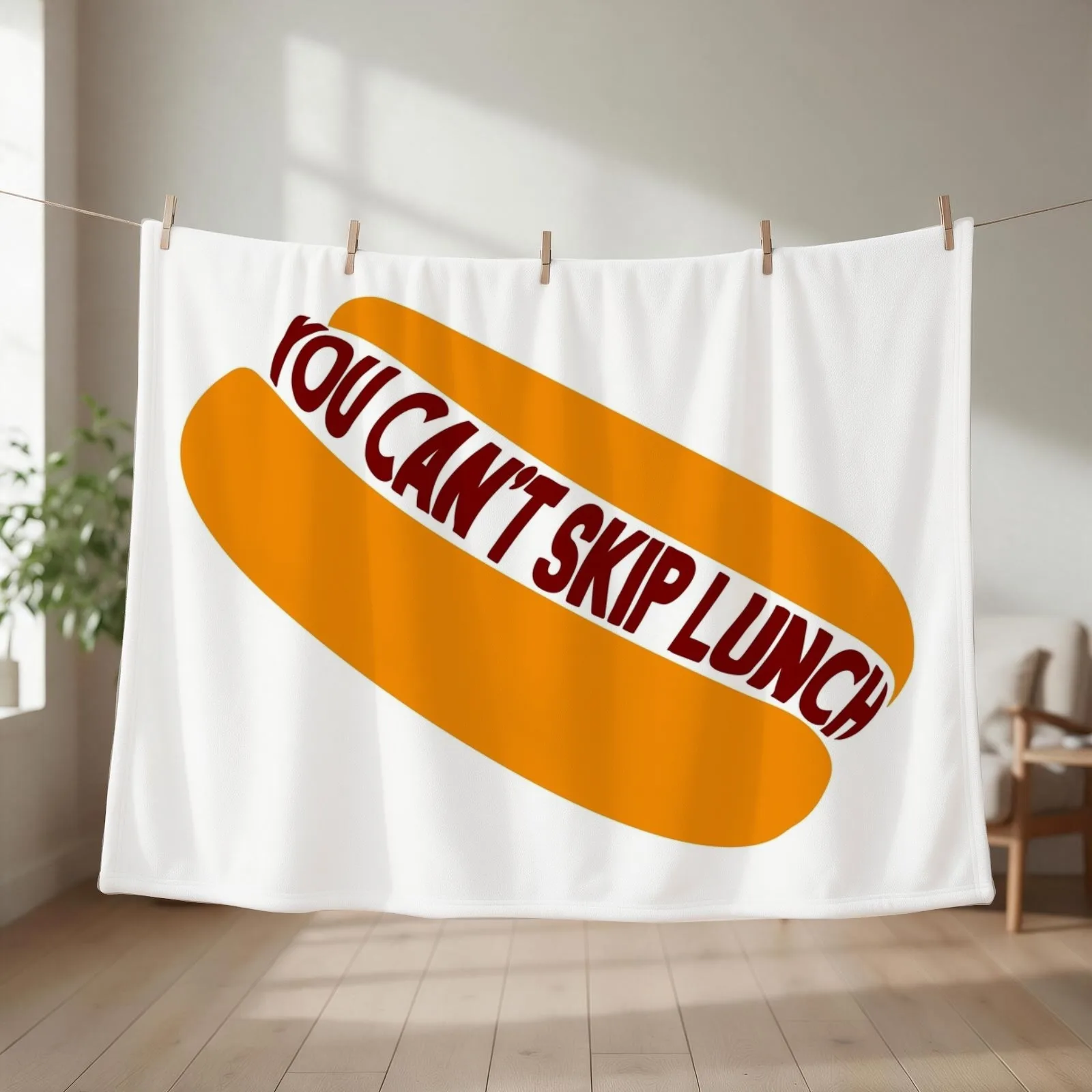 You Can't Skip Lunch Throw Blanket couch cozy soft plush fuzzy picnic outdoor blanket