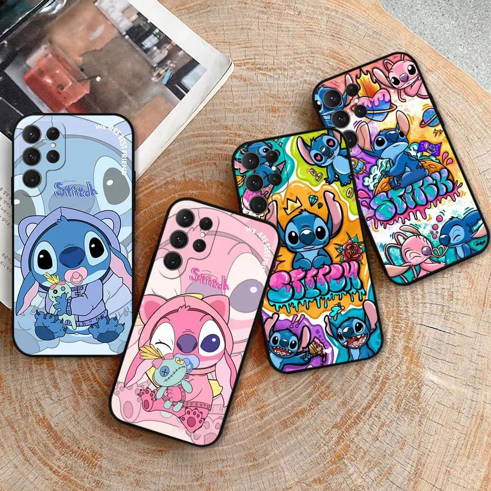 

Disney Lilo Stitch Angel Phone Case For Samsung Galaxy S24 Case S22 S21 S20 S23 Ultra Fe S10 S25 S9 S8 Plus Soft Silicone Cover