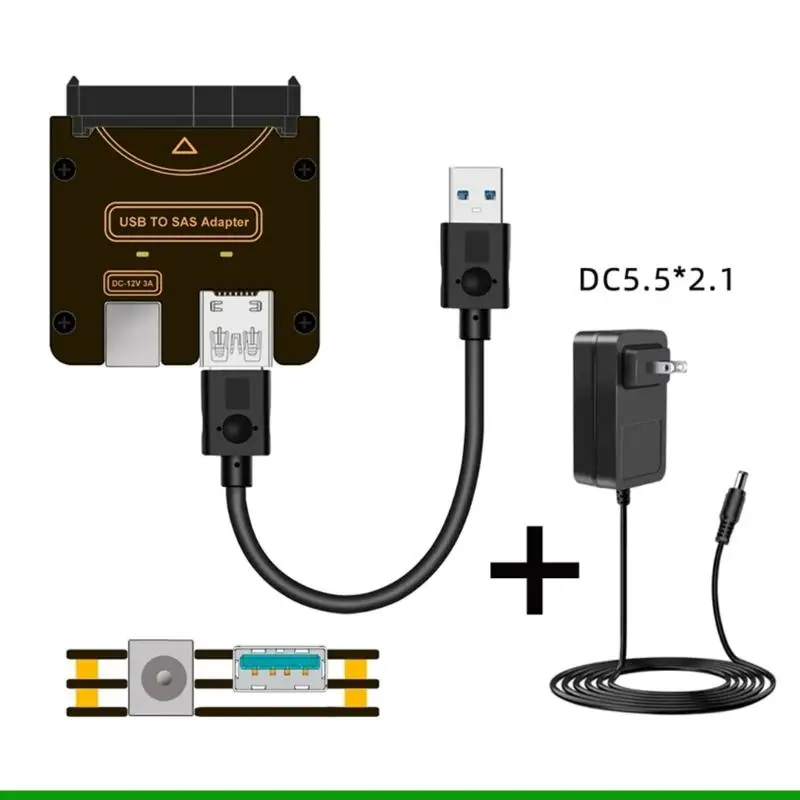 U55C كابل معالج التشغيل الصلب إصدار USB إلى اتصال SFF8482 مع الطاقة الخارجية المباشرة 12 فولت لنقل بيانات الكمبيوتر