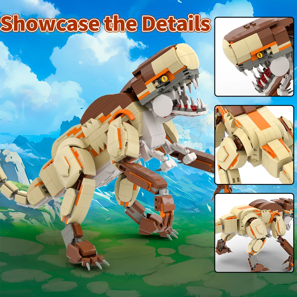 Set di blocchi di costruzione di dinosauri giganti - Esperto creativo Indominus Rex, triceratopo e tirannosauro Rex Mattoni modello