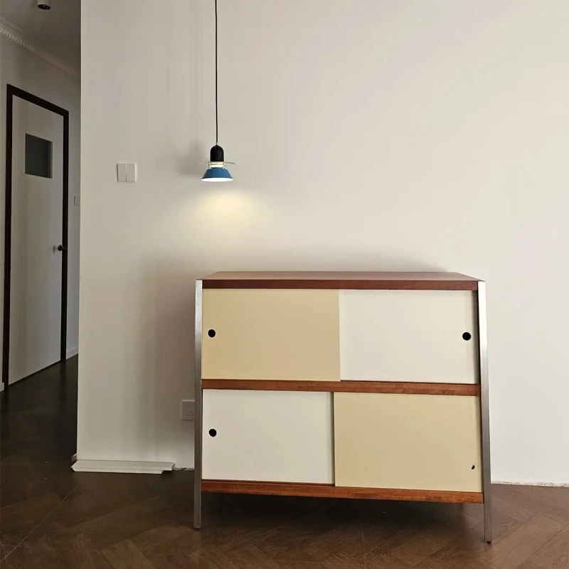 Combination cabinet medieval solid wood storage dining side  living room storage wall display cabinet