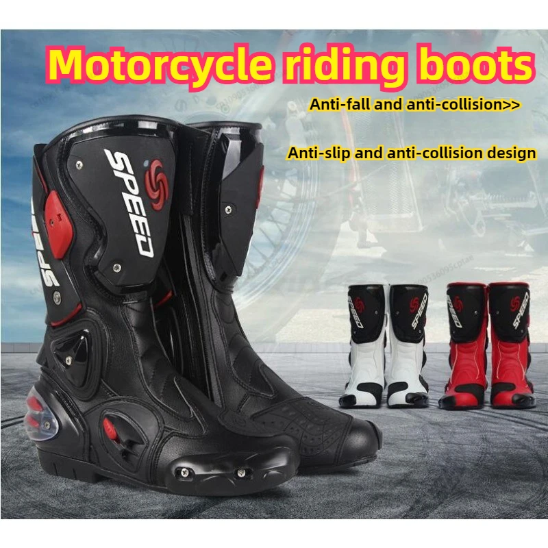 

Motorcycle Boots Cycling Shoes Four Seasons Racing Anti-drop Cycling Boots Locomotive Shoes Knight Racing Motorcycle Shoes