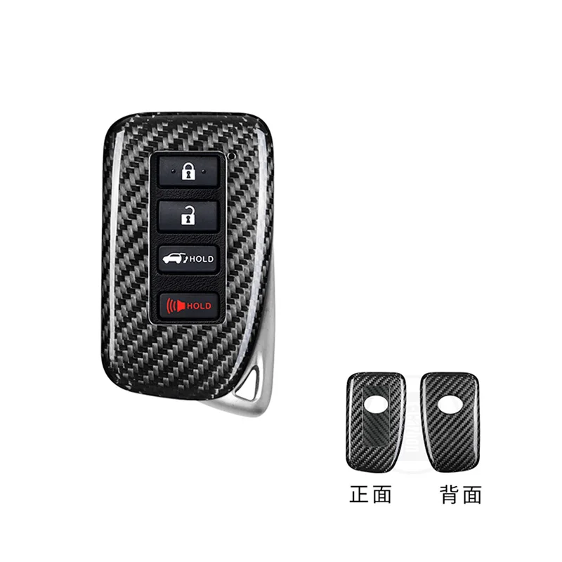 

Black for Lexus ES RX NX UX Es200 Nx200 Rx300h Ux260h Genuine Carbon Fibre Car Key Case Protective Cover Shell Car Accessories