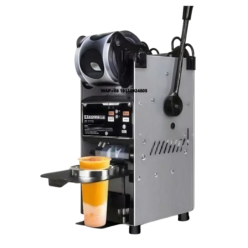 Semi-Automatic Electric Bubble Tea Cup Sealer for 90/95mm Plastic & Paper Cups Bags Heating Technology for Commodity Packaging