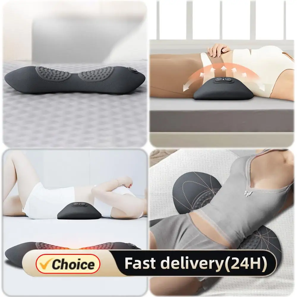 

3 in 1 Electric Lumbar Support Pillow with Adjustable Height Back Massager with Heat Memory Foam Back Pillow for Lower Back