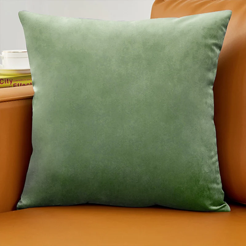 Funda de cojín de terciopelo verde menta, cubierta de almohada suave, 45x45, para sala de estar, sofá, decoración nórdica para el hogar