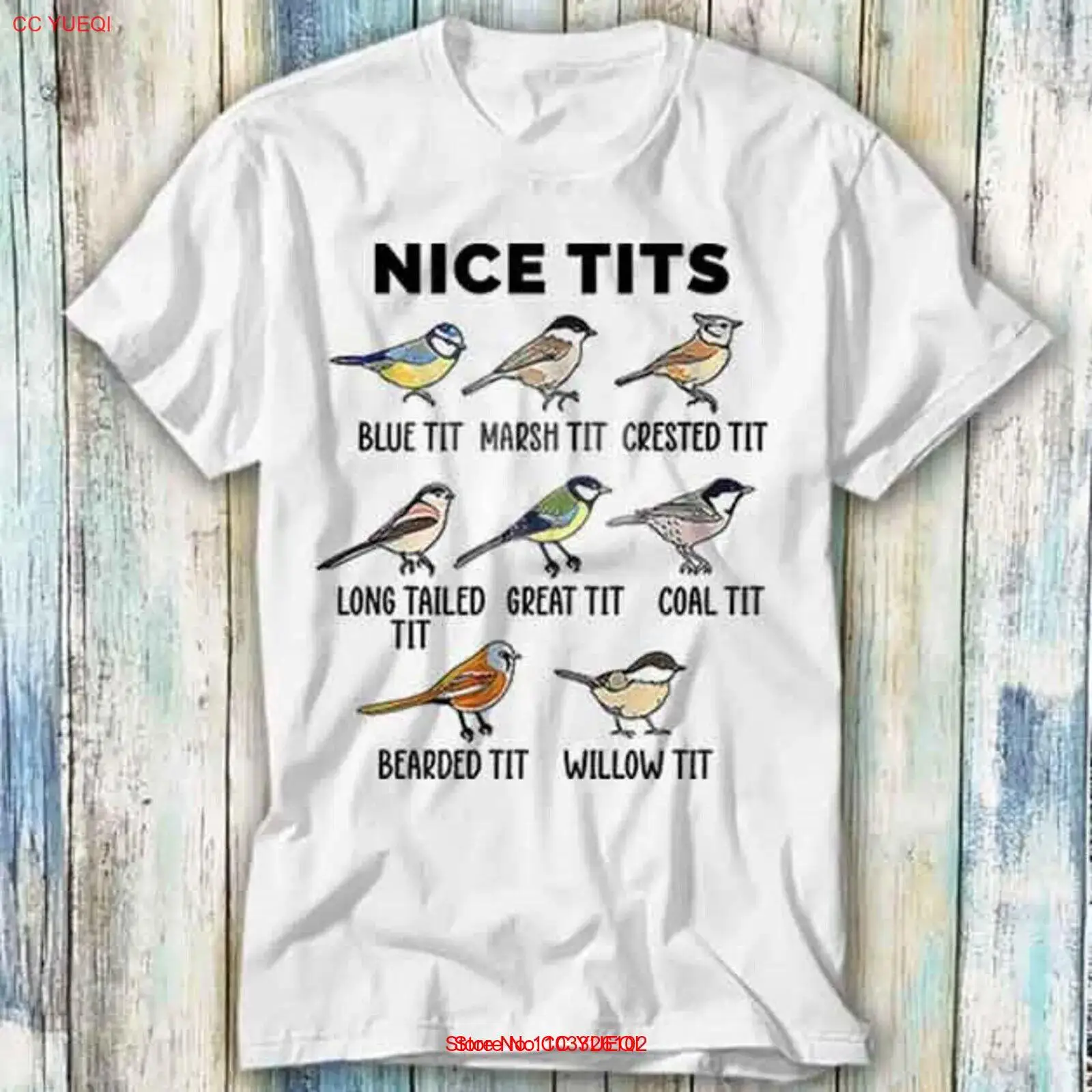 Nice Tits Funny Bird Marsh Blue Crested Great Coal Bearded Willow T Shirt Meme G