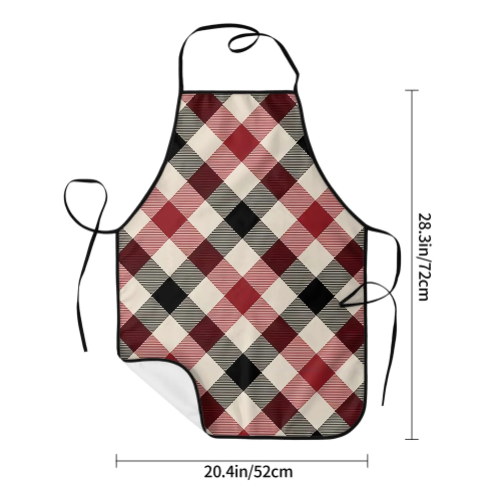 Buffalo Plaid Polyester locking hem Apron Home Cooking Baking Kitchen Check Apron Blue Check Orange Check Colorful Check