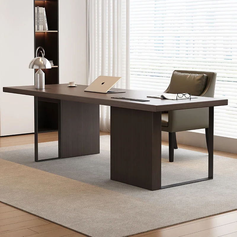 Nordic Minimalism Office Desk Modern Luxury Solid Wood Computer Boss Executive Study Table Office Furniture Mesa Escritorio FYOD