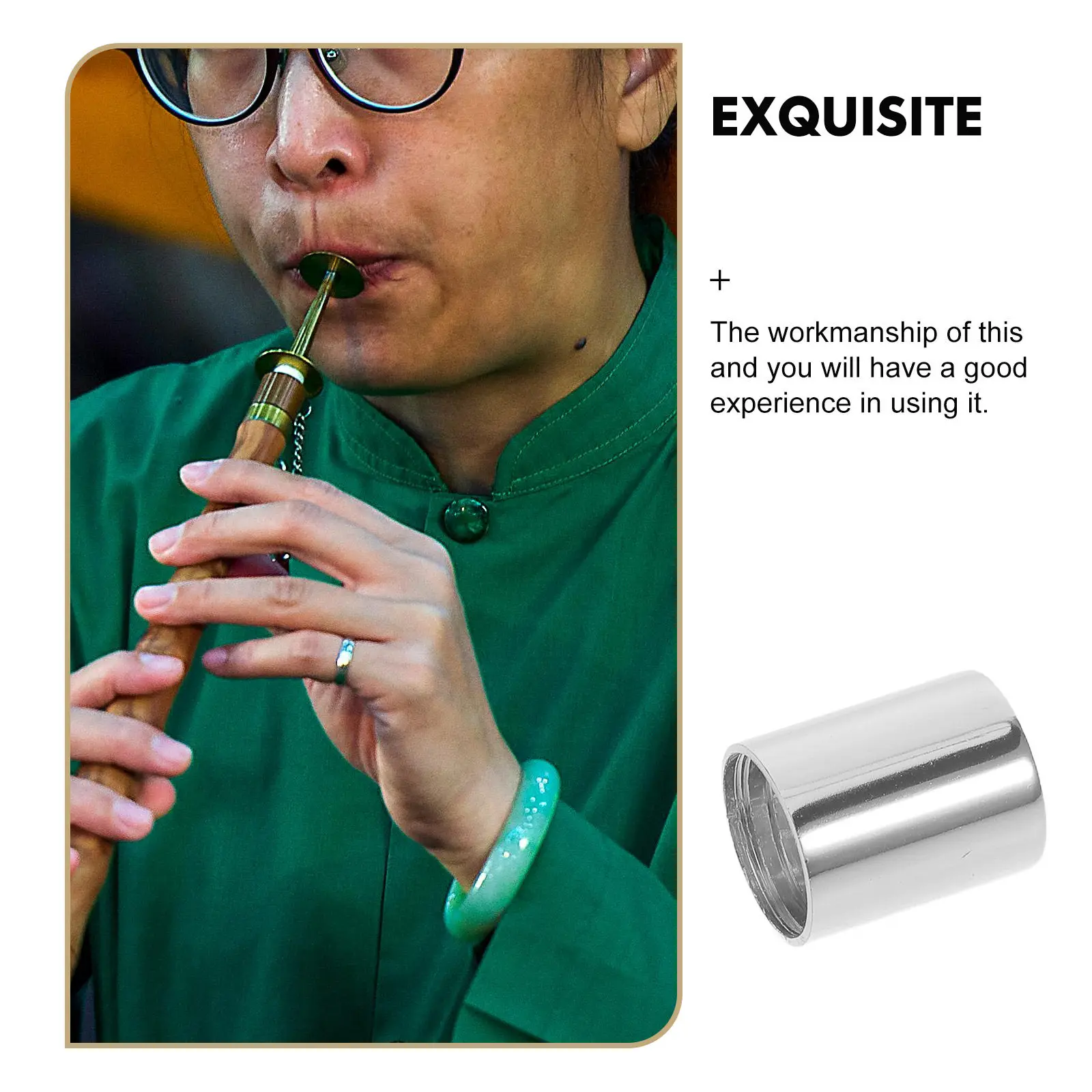 Suona Hoop Stainless Steel Horn Connector Silver Metal Part Replacement Polished Suona Musical Instrument Accessory for Repair