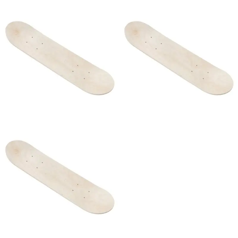 B05C-3X Kids Skateboard DIY Painting Wooden Longboard Outdoor Sports Trick Skateboard(No Wheel)