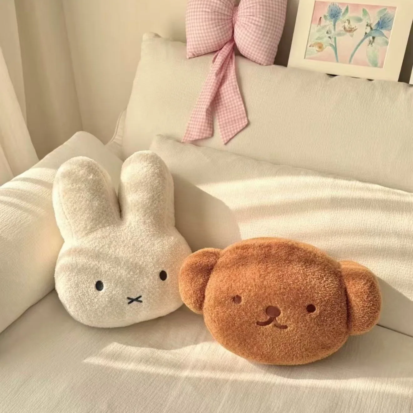 Kawaii Miffy Cute Room Decoration Doll Ornaments Pillows Comfortable Soft Sleeping on The Bed Sofa Cushions Gift Toy