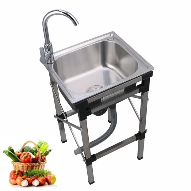 Kitchen Single Sink ， Wash Basin Sink Stainless Steel Support Floor Support Fixed Bracket