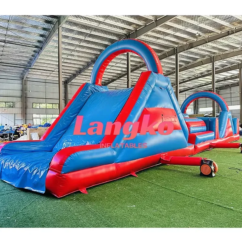 Giant Inflatable Water Slide and Trampoline Combo for Outdoor Party Rentals Commercial Grade Obstacle Course Theme Park