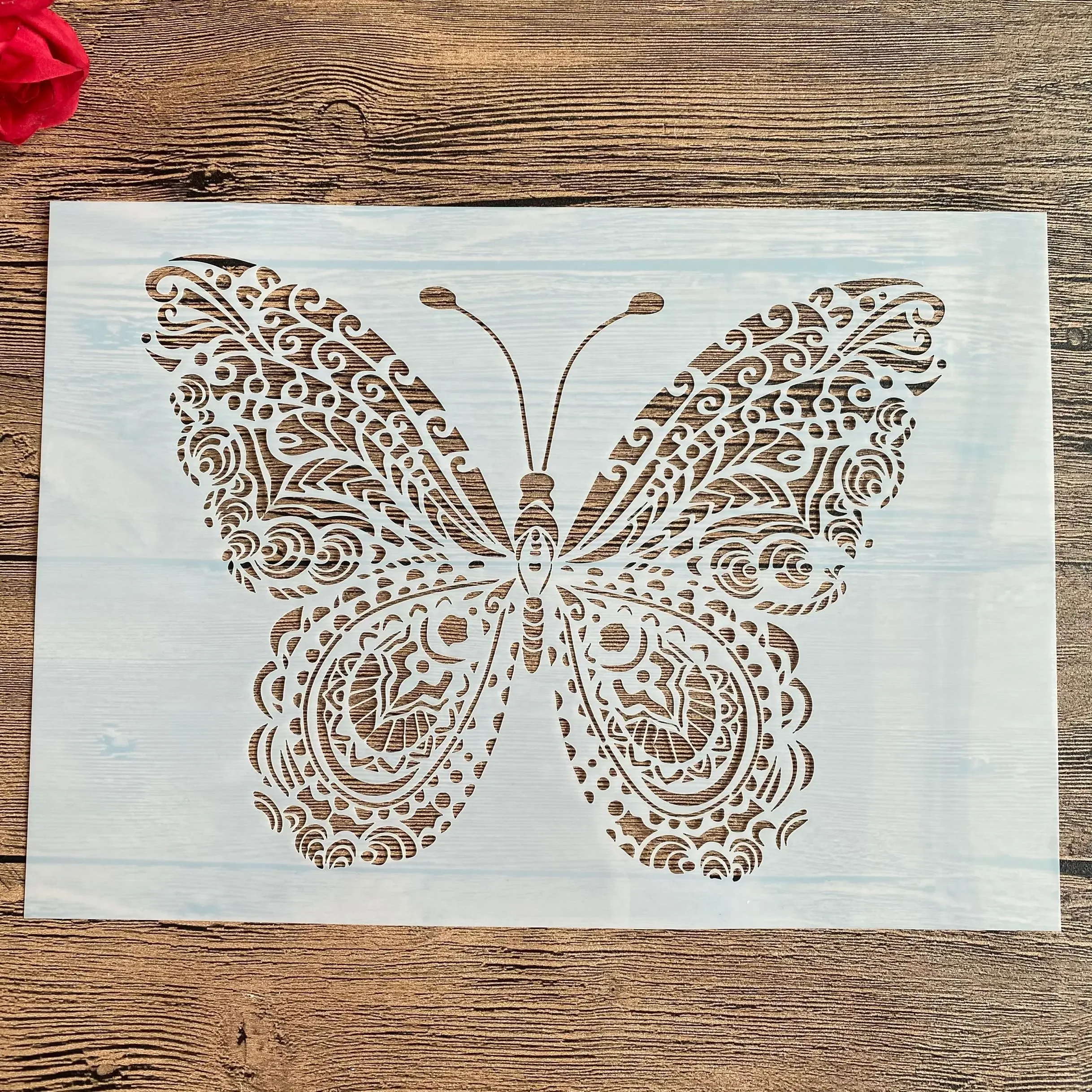 A4 29 *21cm DIY Stencils Wall Painting Scrapbook Coloring Embossing Album Decorative Paper Card Template,wall animal Butterfly