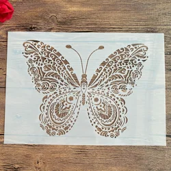 Plantillas A4 de 29x21cm para manualidades, pintura de pared, álbum de recortes para colorear, álbum de relieve, plantilla de tarjeta de papel decorativo, animal de pared, mariposa