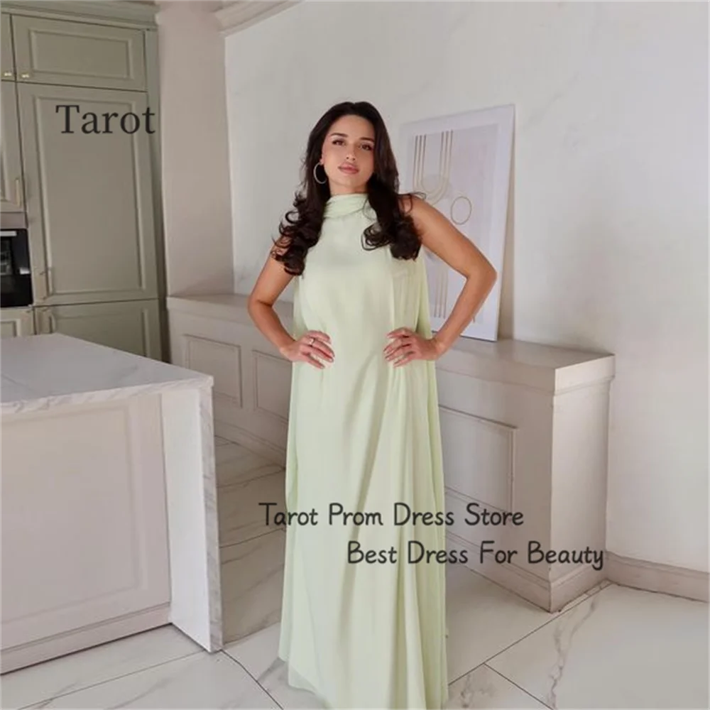 

Tarot Vintage Long Sleeves Saudi Prom Dresses Chiffon A Line Formal Evening Dress For Women Floor Length robes de soirée