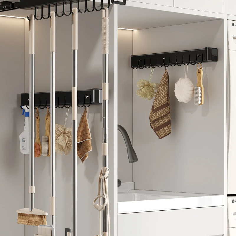 Multifunctional Closet Extension Hanger Corrosion Proof Silent Slide Rail Pant Rack Towel Hook Heavy Load Dryer Organizer