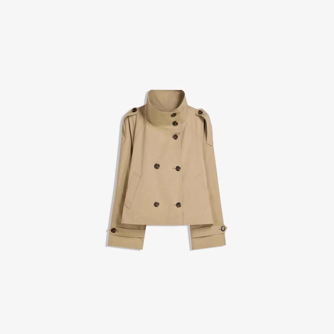 

Осенние женские плащи на шнуровке, двубортные погоны с воротником-стойкой, женское пальто, элегантная уличная женская верхняя одежда