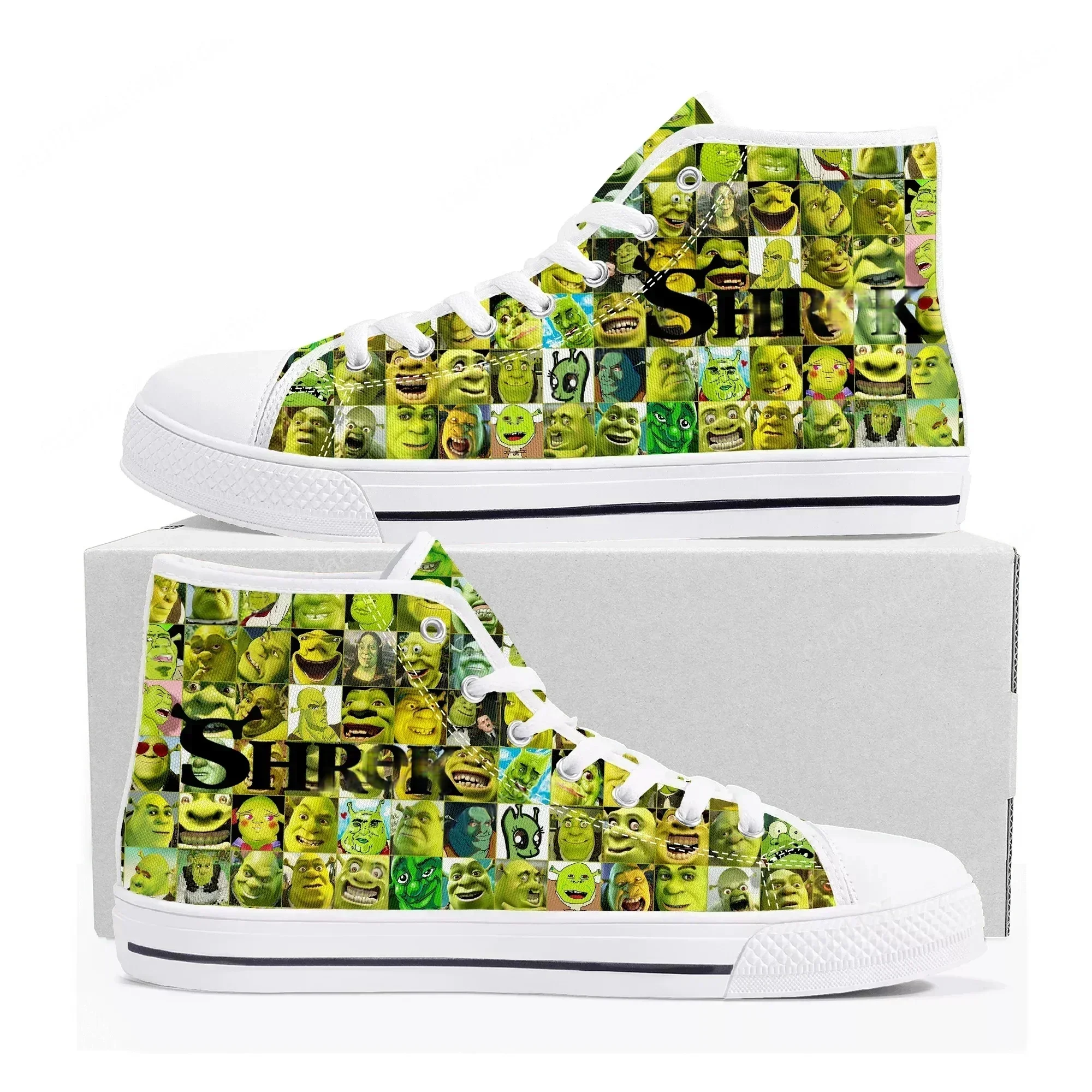 Shrek High Top Sneakers Mens Womens Teenager High Quality Canvas Sneaker Anime Cartoon Comics Manga Couple Customized Shoes