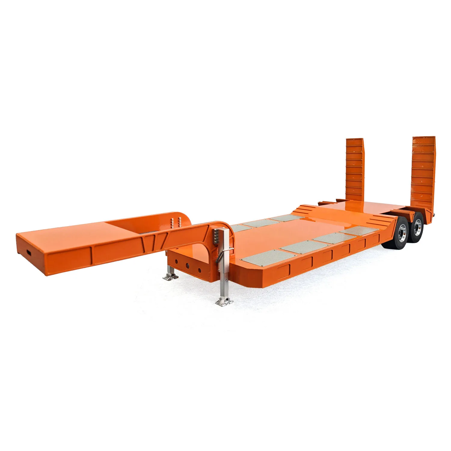 1:14 2 Axles Stainless Steel Semi-Trailer Anti-Slip Panel for Toys DIY Tamiya Remote Control Tractor Truck Vehicle Model