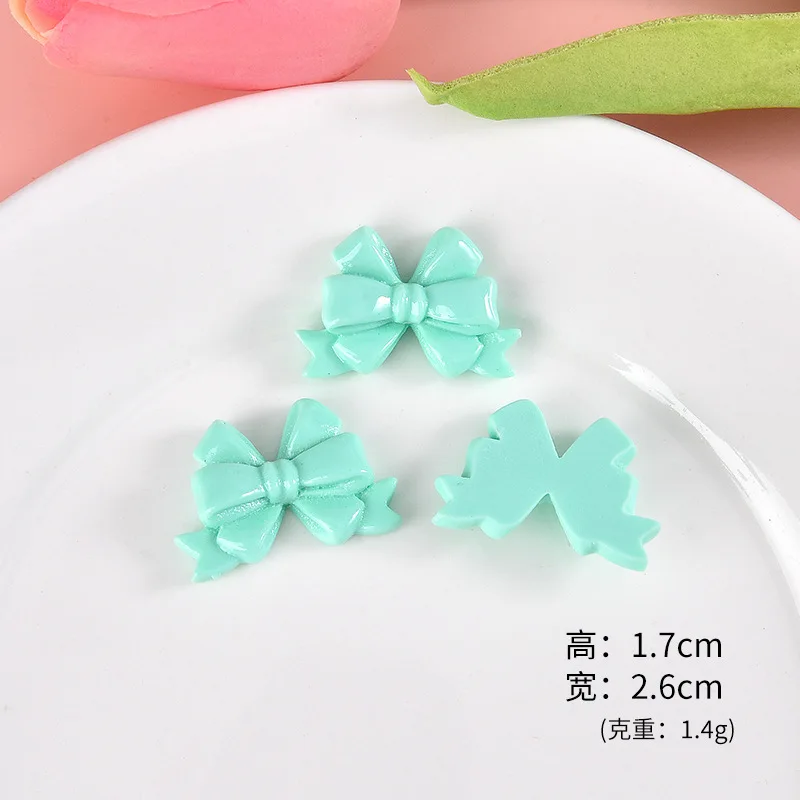 30pcs Colorful Resin Bowtie Flatback Cabochons for Girls Hairpin Decoration Accessories Lovely Bow Knot Ornaments Embellishments