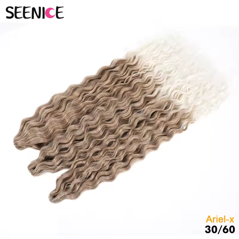 Ariel Curl Hair Water Wave Twist Crochet Hair Synthetic Crochet Braids Ombre Blonde Afro Curls Deep Wave Braiding Hair Extension - Image 17