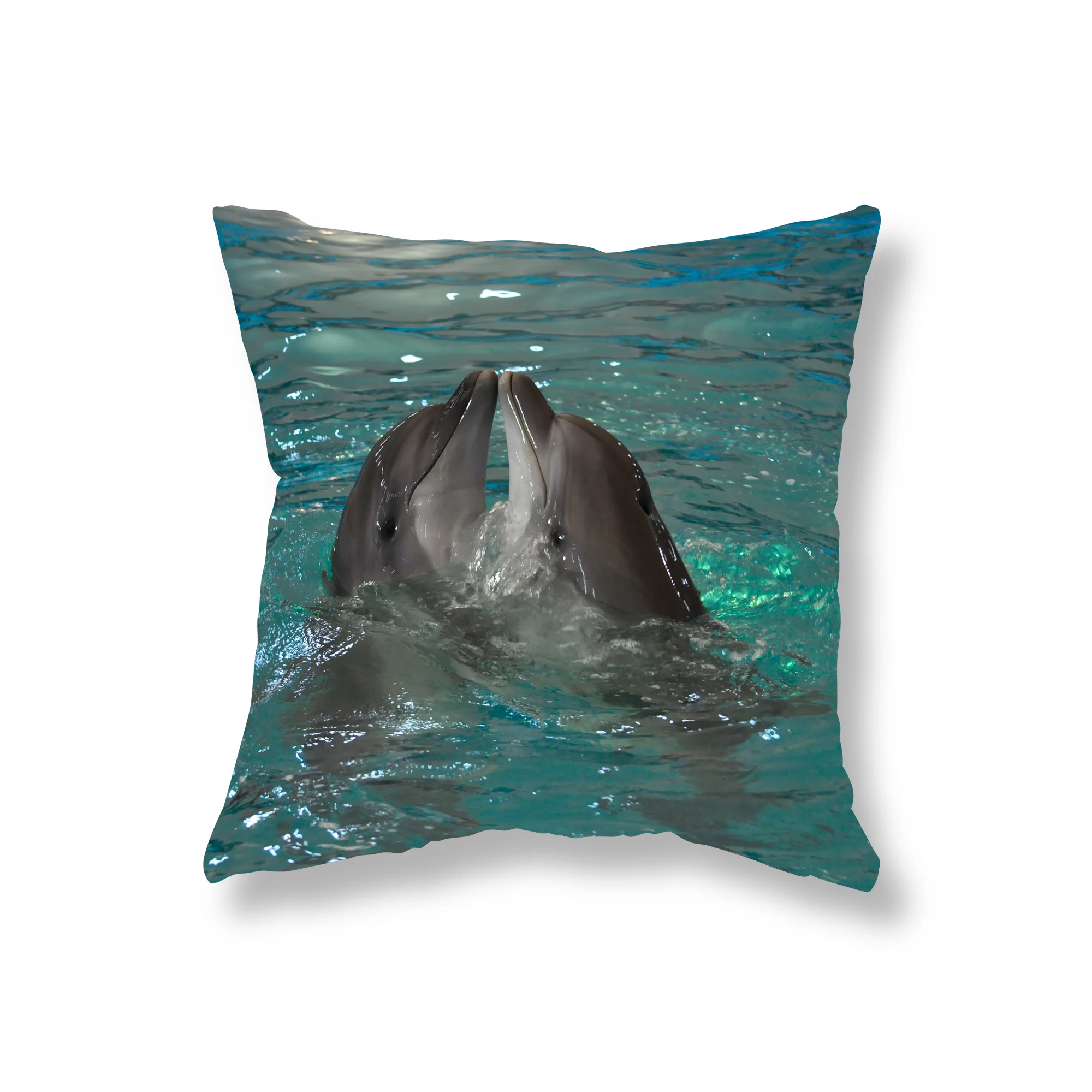 Cute Dolphin Sea Life Throw Pillow Cover Sofa Party Decor Office Gaming Chair Cushion  Room Home