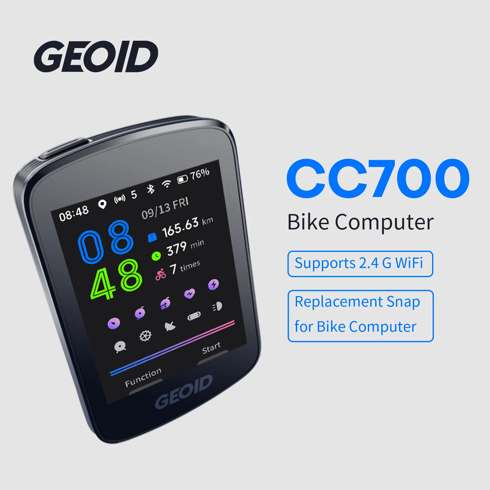 

Велокомпьютер GEOID GPS CC700 с цветным экраном 2,8 дюйма, спидометр, навигация по маршруту, Wi-Fi, водонепроницаемый одометр для велоспорта