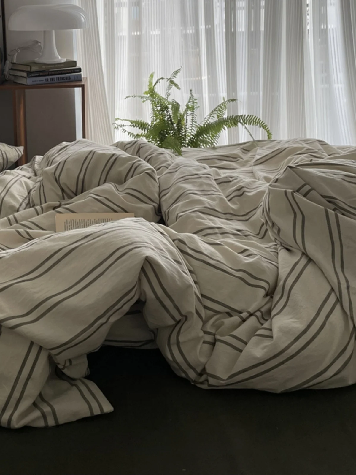 

Винтажный полосатый пододеяльник из чистого хлопка, отдельный предмет, двуспальный размер 200x230, односпальный размер 50x200, дышащее постельное белье