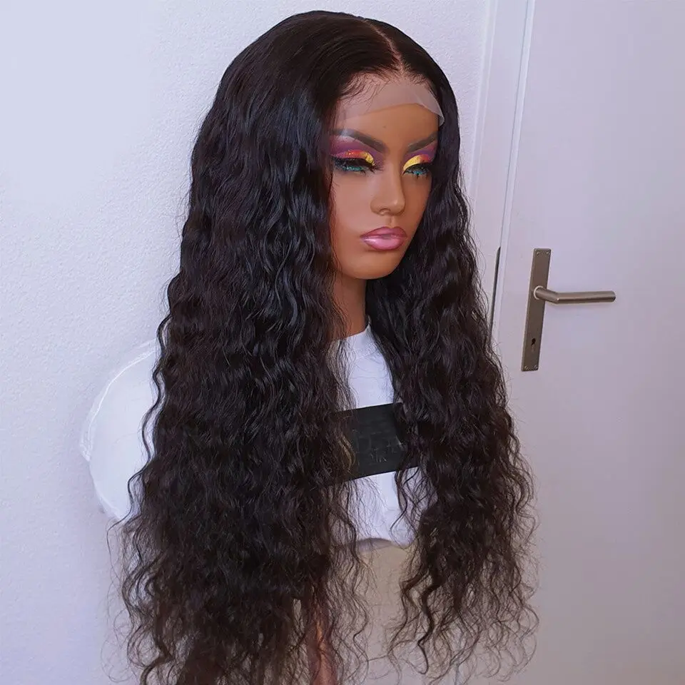 26Inch 180Density Long Black Kinky Curly Lace Front Wig Long For  Black Women Babyhair Heat Resistant Preplucked Glueless Daily