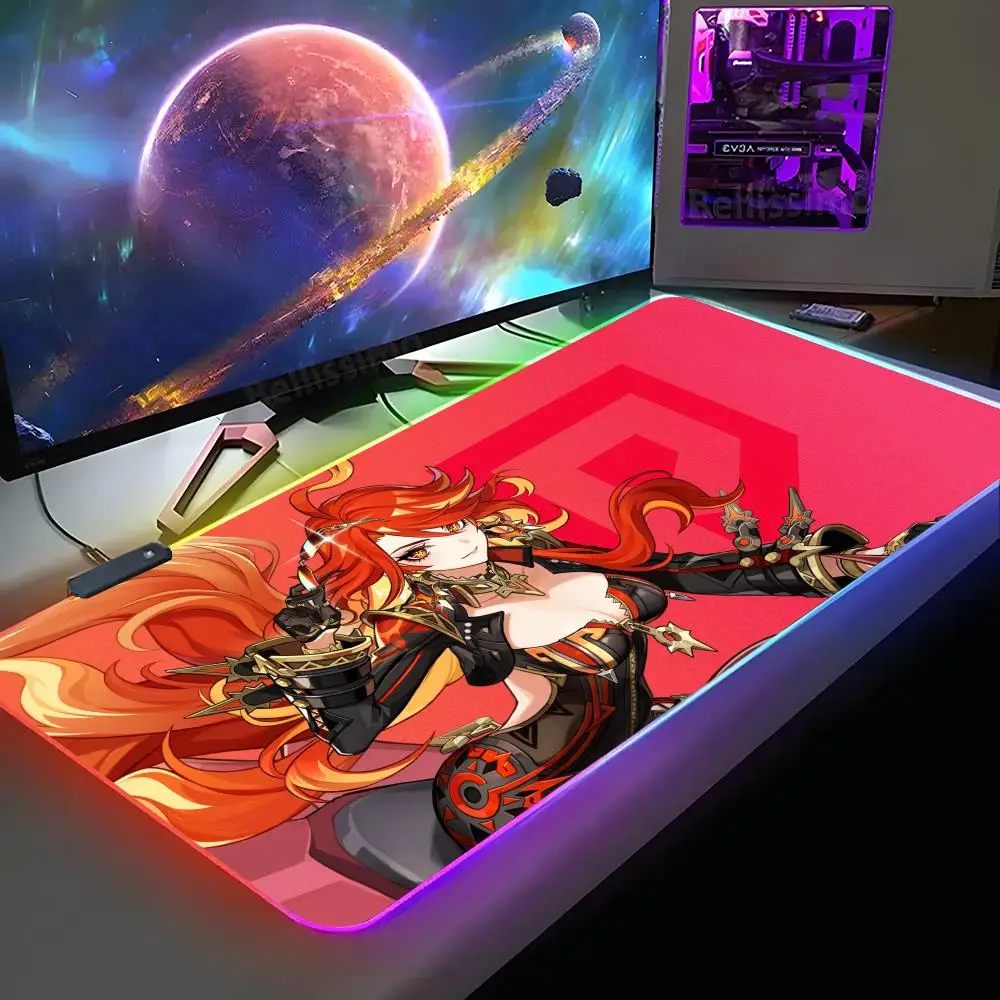 

Citlali Mavuika Mouse Pad XXL RGB Gaming Mouse Pad HD Gamer Large LED Light MousePads PC Carpet With Backlit