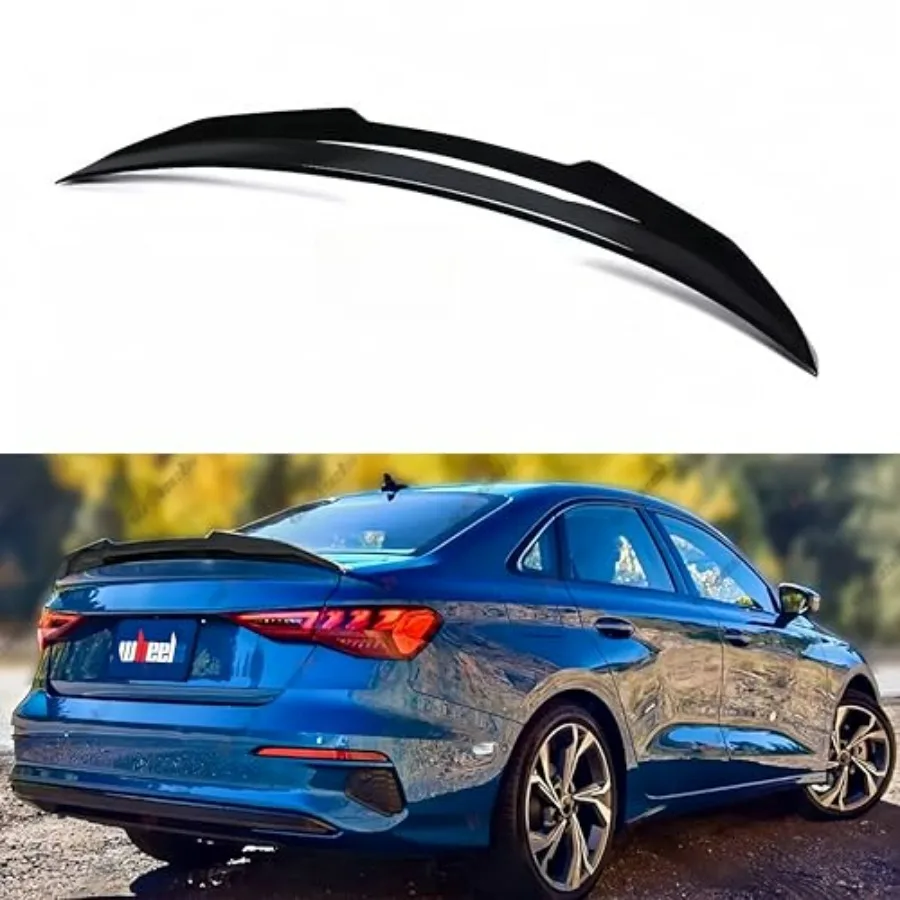 

Rear Trunk Spoiler for 2014-2020 Audi A3 S3 RS3 Sedan, PSM-style High Kick Duckbill Wing Lip, Glossy Black PSM Material, Exteri